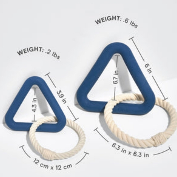 WILD ONE | Triangle Tug Small Dog Toy in Navy - Picture 6 of 10